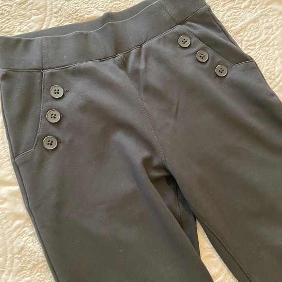 BETABRAND black six button petite pull on pants - Picture 3 of 10